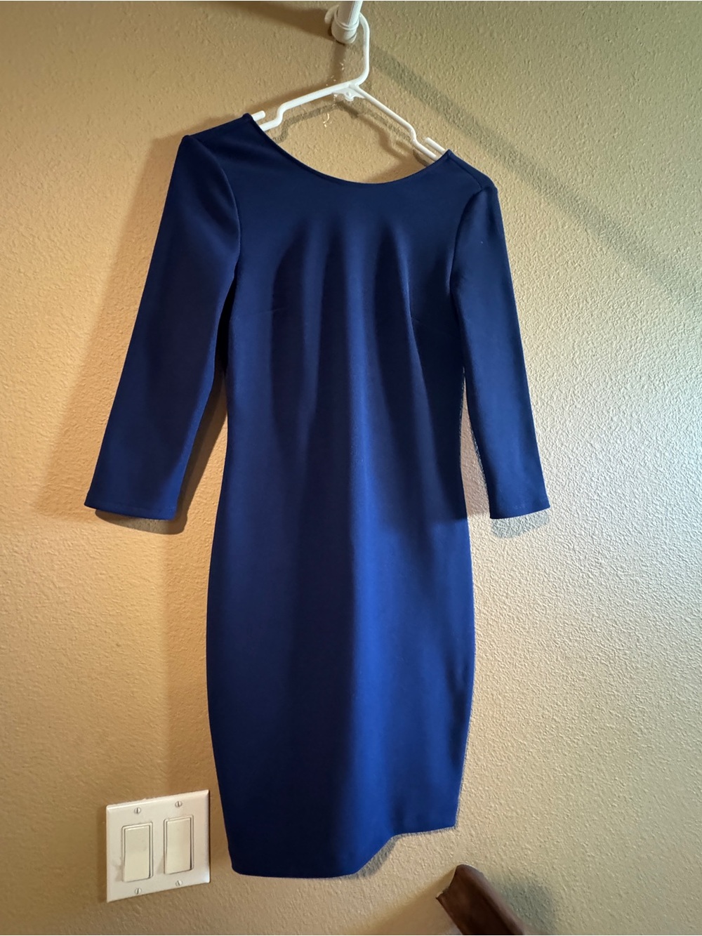 Express Royal Blue Long Sleeve Fitted Dress